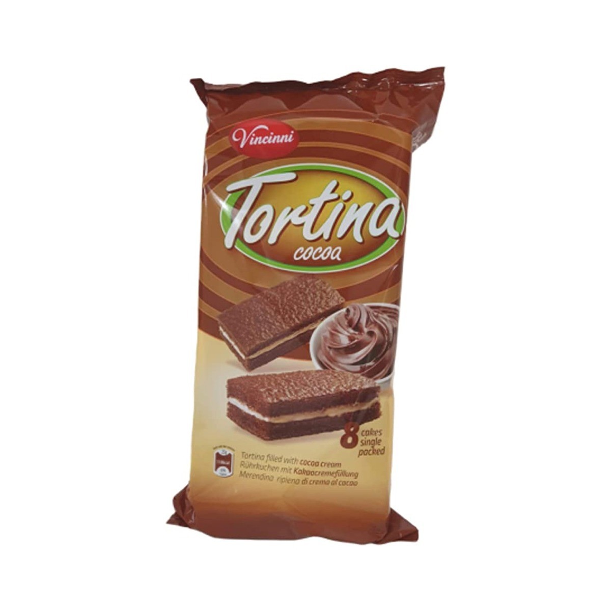 ΚΕΪΚ VINCINNI TORTINA ME ΚΡΕΜΑ ΣΟΚΟΛΑΤΑΣ 25gr