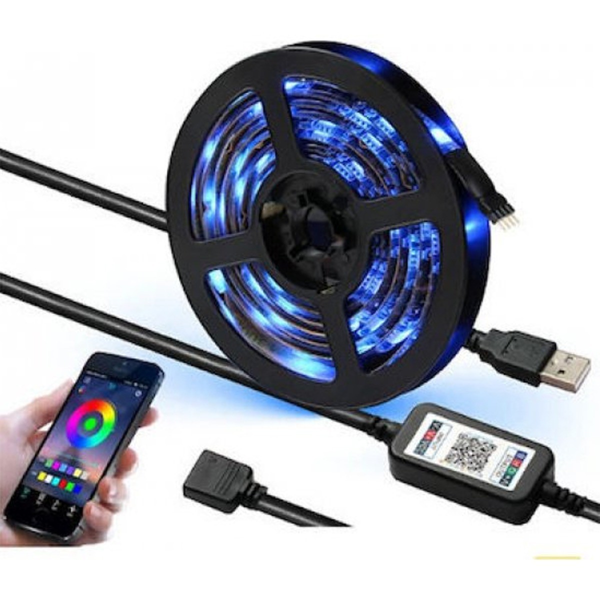 ΤΑΙΝΙΑ LED RGB 5m RIXME ΜΕ MOBILE APP + ΤΗΛΕΧΕΙΡΙΣΜΟ