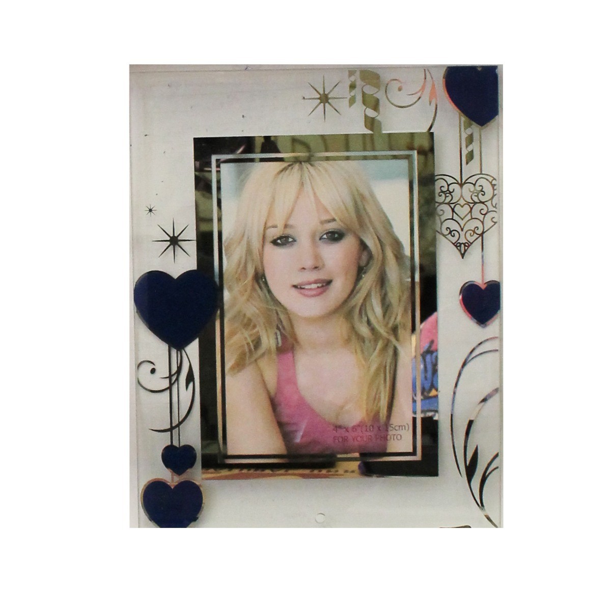 ΚΟΡΝΙΖΑ ΓΥΑΛΙΝΗ 9 Χ 14cm "ΜΠΛΕ ΚΑΡΔΙΑ"