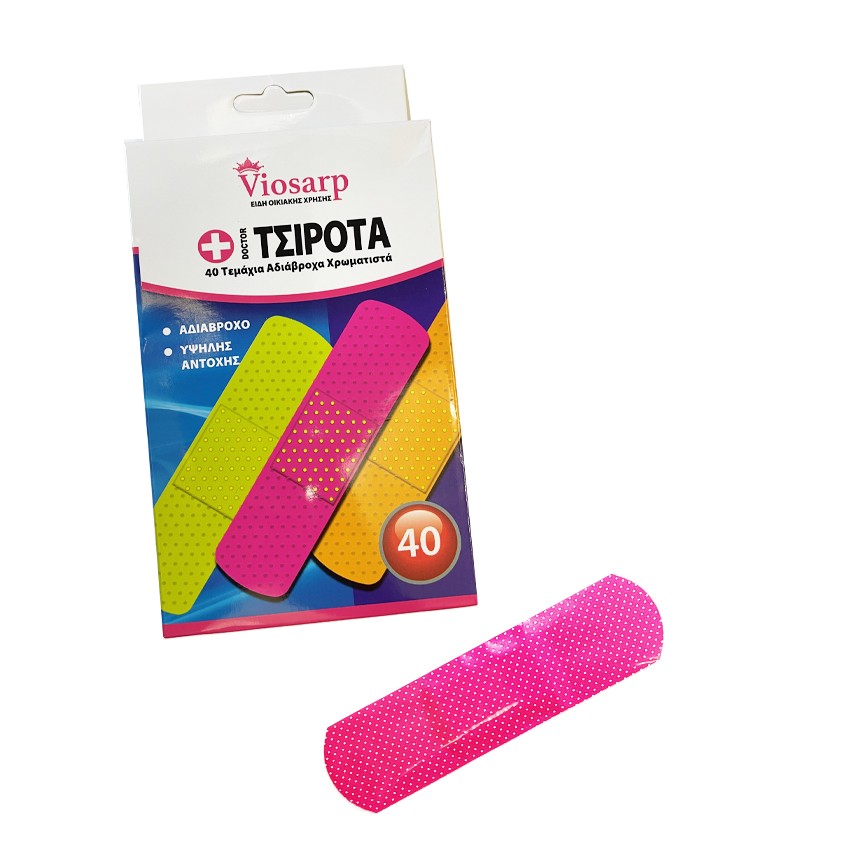 ΤΣΙΡΟΤΑ/ΕΠΙΘΕΜΑΤΑ ΑΥΤΟΚΟΛΛΗΤΑ VIOSARP ΑΔΙΑΒΡΟΧΑ ΧΡΩΜΑΤΙΣΤΑ 40 ΤΕΜ