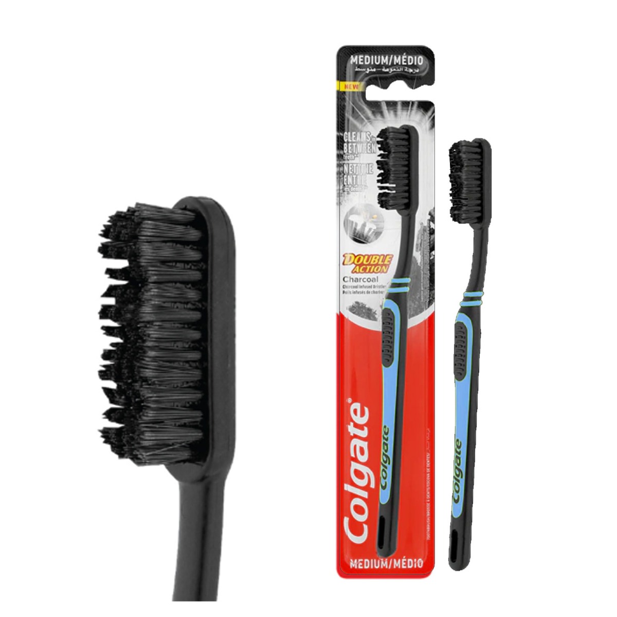 ΟΔΟΝΤΟΒΟΥΡΤΣΑ COLGATE CHARCOAL DOUBLE ACTION ΜΠΛΕ ΜΕΤΡΙΑ