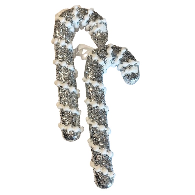 ΔΙΑΚΟΣΜΗΤΙΚΑ ΚΡΕΜΑΣΤΑ ΜΠΑΣΤΟΥΝΙΑ ΑΣΗΜΙ ΣΕΤ 2 ΤΕΜ 17cm