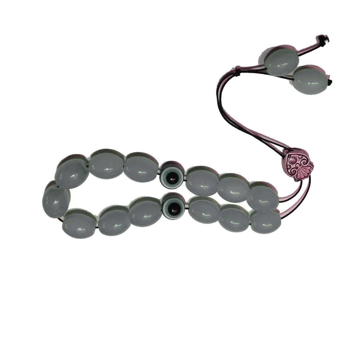 ΚΟΜΠΟΛΟΪ ΓΚΡΙ ΜΕ 2 ΧΑΝΤΡΕΣ ΜΑΤΙ