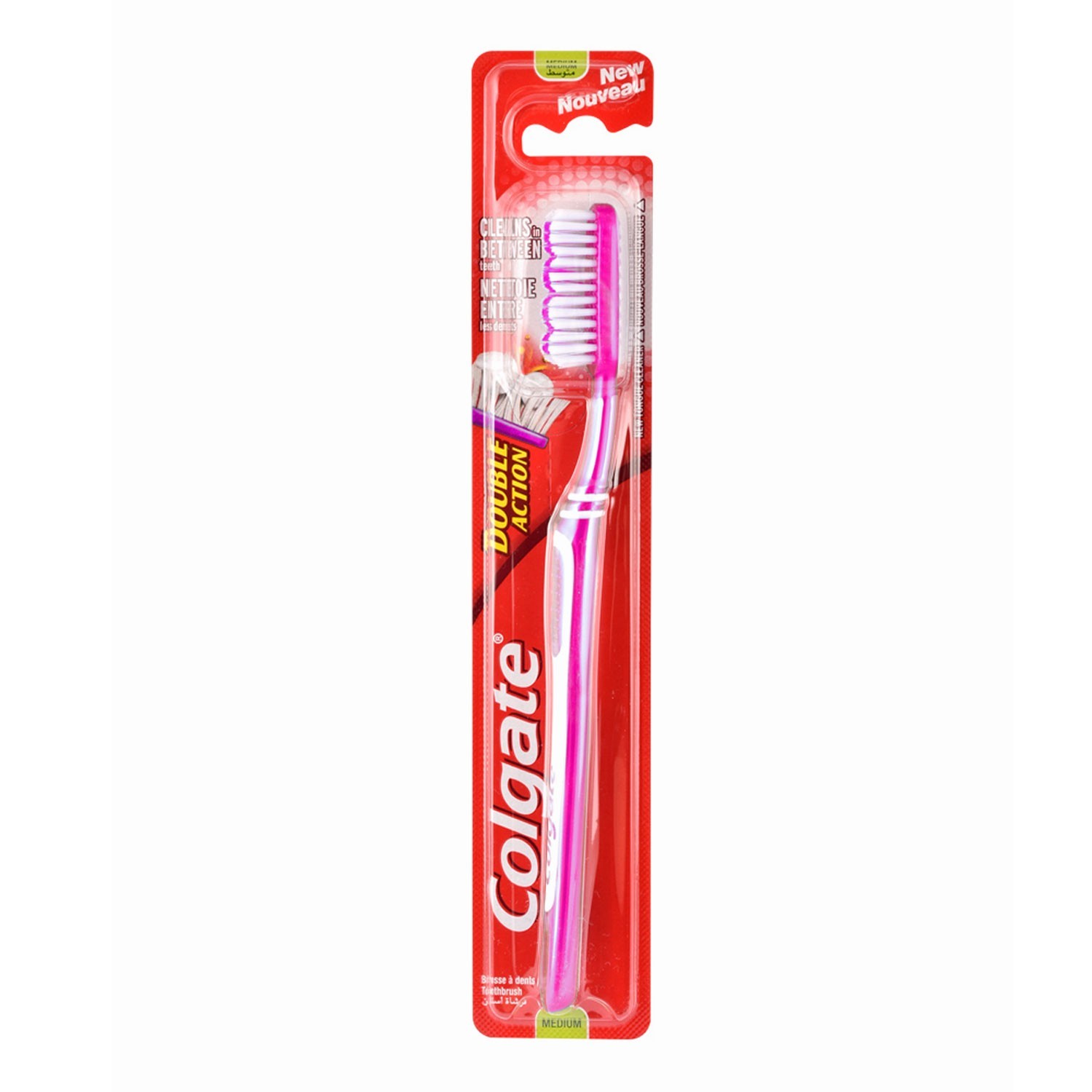 ΟΔΟΝΤΟΒΟΥΡΤΣΑ COLGATE DOUBLE ACTION ΡΟΖ ΜΕΤΡΙΑ