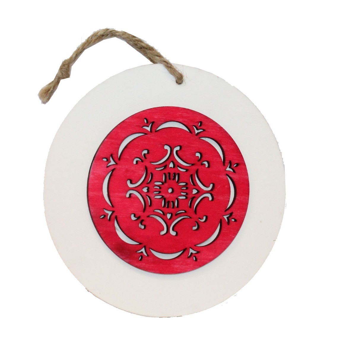 ΚΡΕΜΑΣΤΗ ΠΛΑΚΕ ΞΥΛΙΝΗ ΜΠΑΛΑ 15cm ΛΕΥΚΟ-ΚΟΚΚΙΝΟ