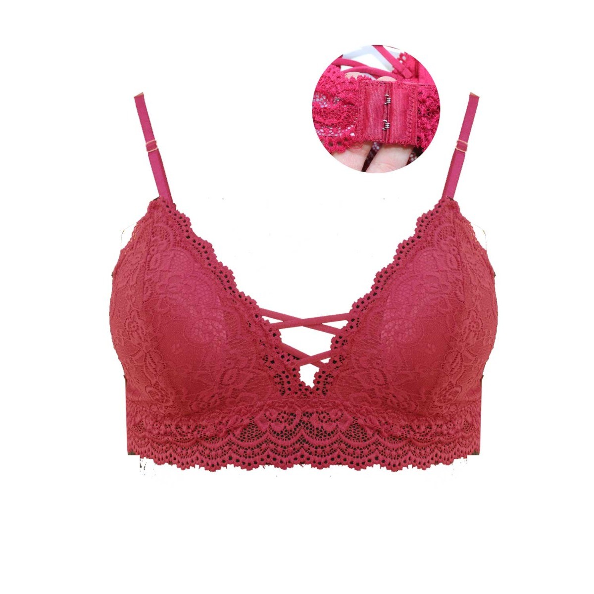 BRALETTE ΜΕ ΔΑΝΤΕΛΑ & ΕΝΙΣΧΥΣΗ ΜΠΟΡΝΤΩ