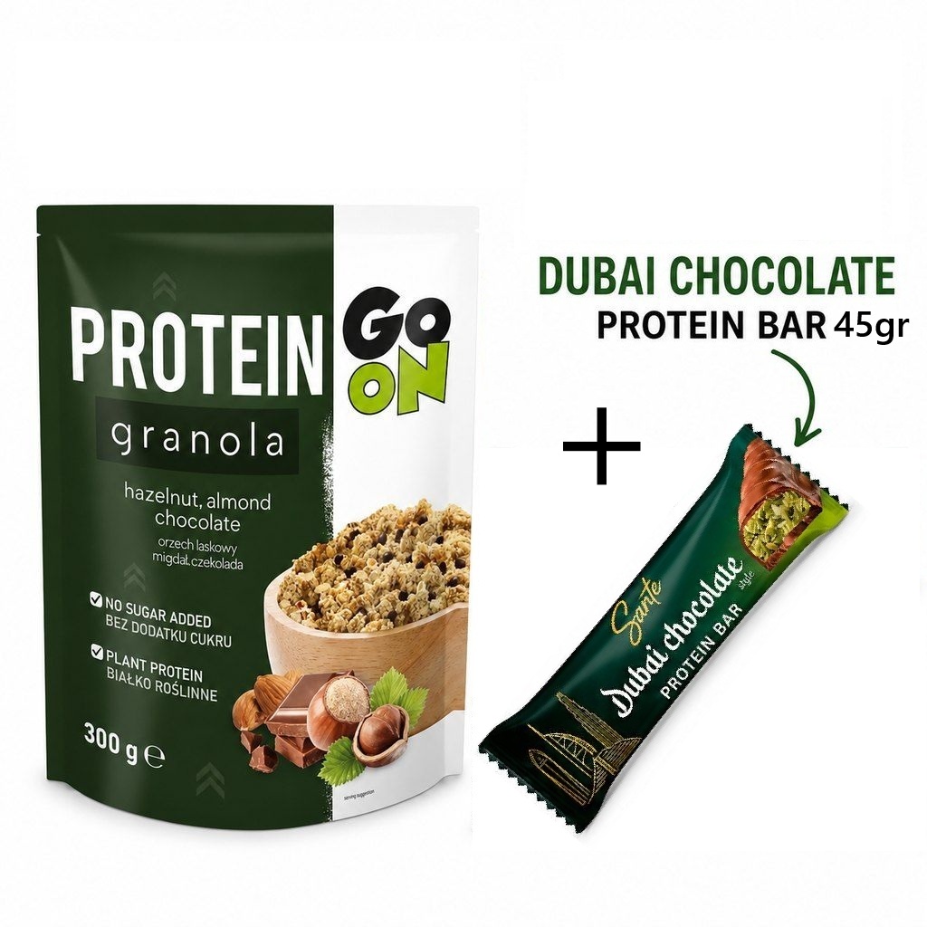 ΠΡΟΣΦΟΡΑ GRANOLA GO ON HAZELNUT+ ΔΩΡΟ ΜΠΑΡΑ ΠΡΩΤΕΙΝΗΣ SANTE DUBAI 45gr