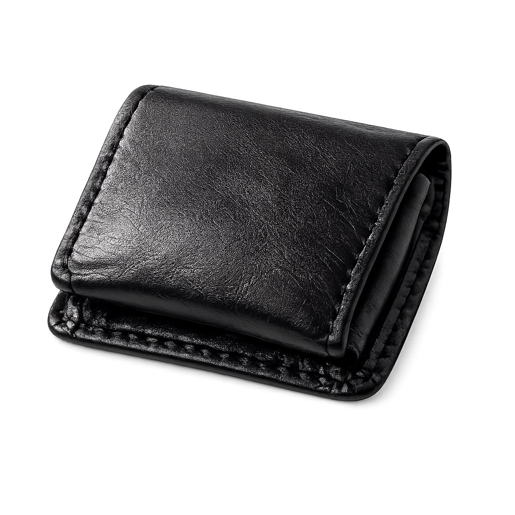 ΠΟΡΤΟΦΟΛΙ ΓΙΑ ΚΕΡΜΑΤΑ VINTAGE ΤΕΤΡΑΓΩΝΟ ΜΕ ΚΟΥΜΠΙ ΜΑΥΡΟ 8cm