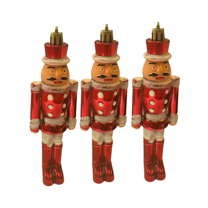 ΣΕΤ 3 ΚΑΡΥΟΘΡΑΥΣΤΕΣ 3x12cm ΚΟΚΚΙΝΟΙ