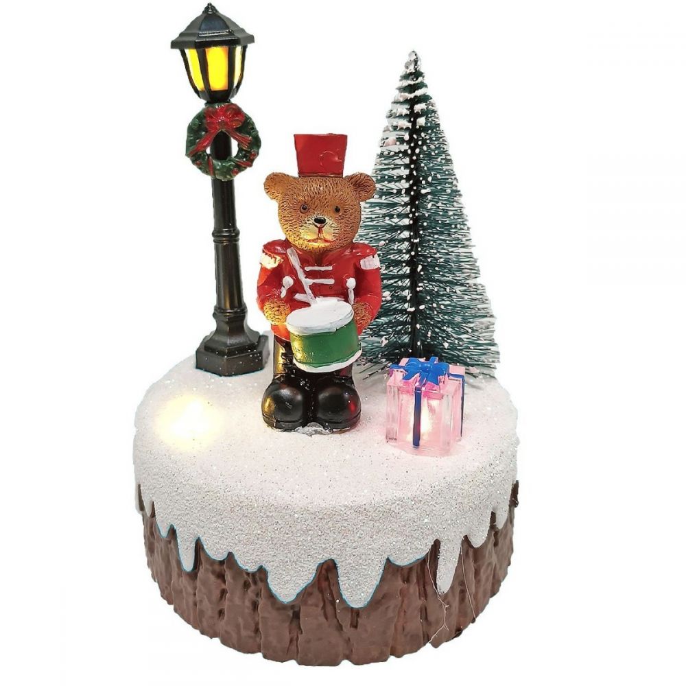 ΧΡΙΣΤΟΥΓΕΝΝΙΑΤΙΚΗ ΦΩΤΙΖΩΜΕΝΗ ΠΑΡΑΣΤΑΣΗ ΑΡΚΟΥΔΟΣ 12cm