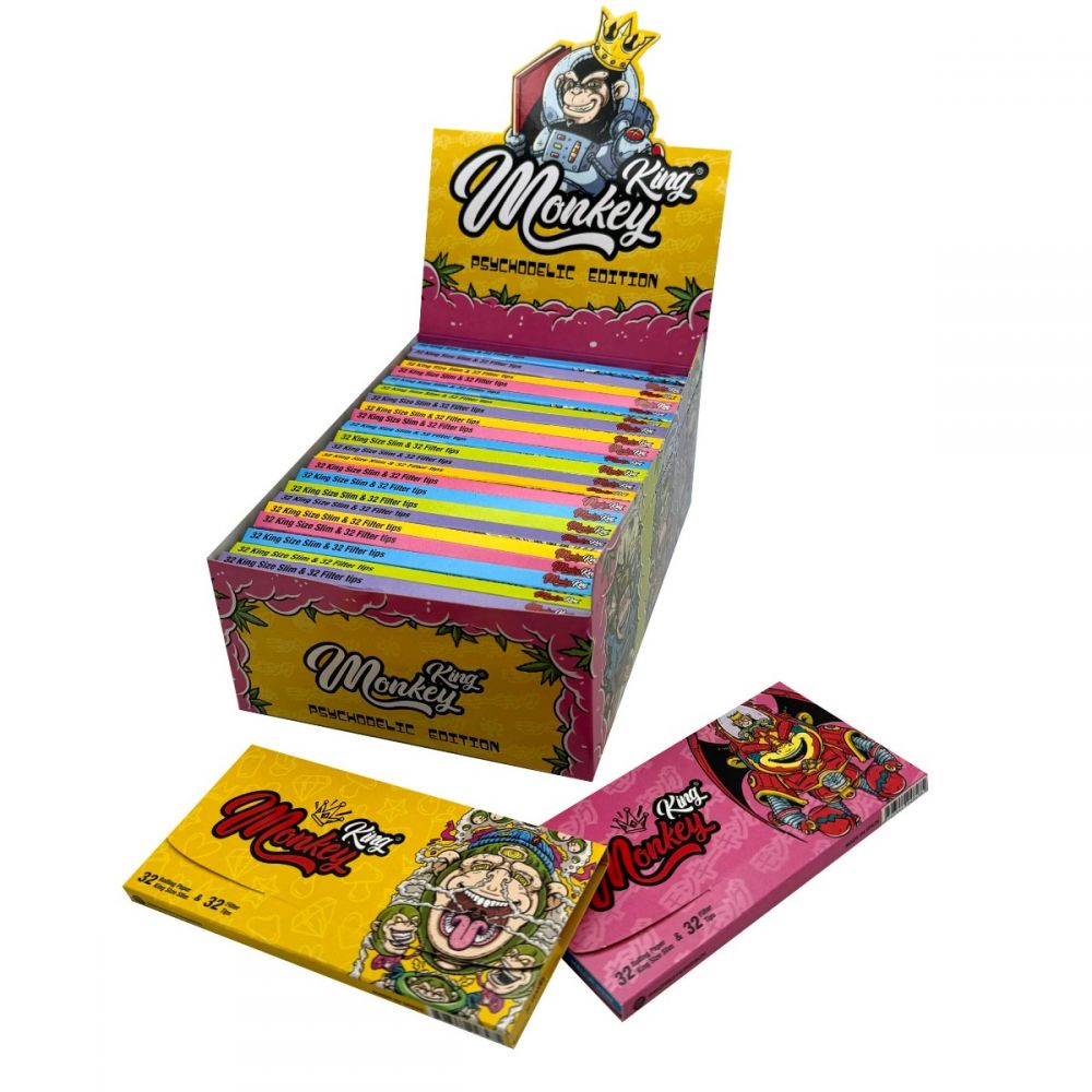 ΤΣΙΓΑΡΟΧΑΡΤΟ MONKEY PACK KING SIZE SLIM PSYCHO + ΤΖΙΒΑΝΕΣ 32 ΦΥΛΛΑ