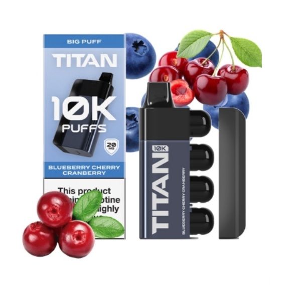 ΗΛΕΚΤΡ. ΤΣΙΓΑΡΟ GIGA 10.000PUFFS TITAN BLUEBERRY CHERRY CRANBERRY