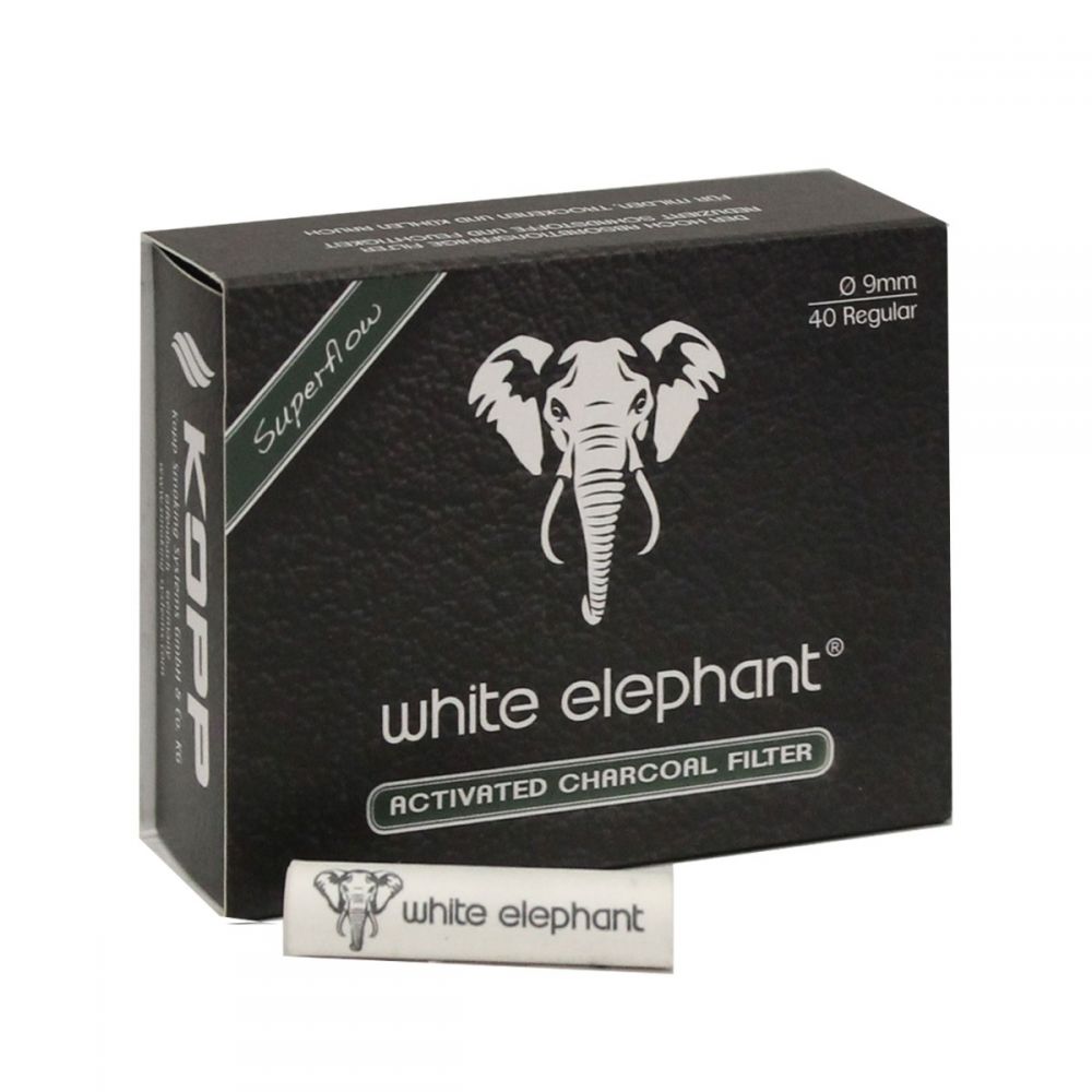 ΦΙΛΤΡΑ WHITE ELEPHANT ΕΝΕΡΓΟΥ ΑΝΘΡΑΚΑ  ΓΙΑ ΠΙΠΑ ΚΑΠΝΟΥ 40 ΤΕΜ 9mm
