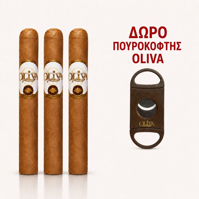 ΠΡΟΣΦΟΡΑ ΠΟΥΡΑ OLIVA RESERVE CONNECTICUT PETIT CORONA 3ΤΕΜ + ΔΩΡΟ ΠΟΥΡΟΚΟΦΤΗΣ OLIVA