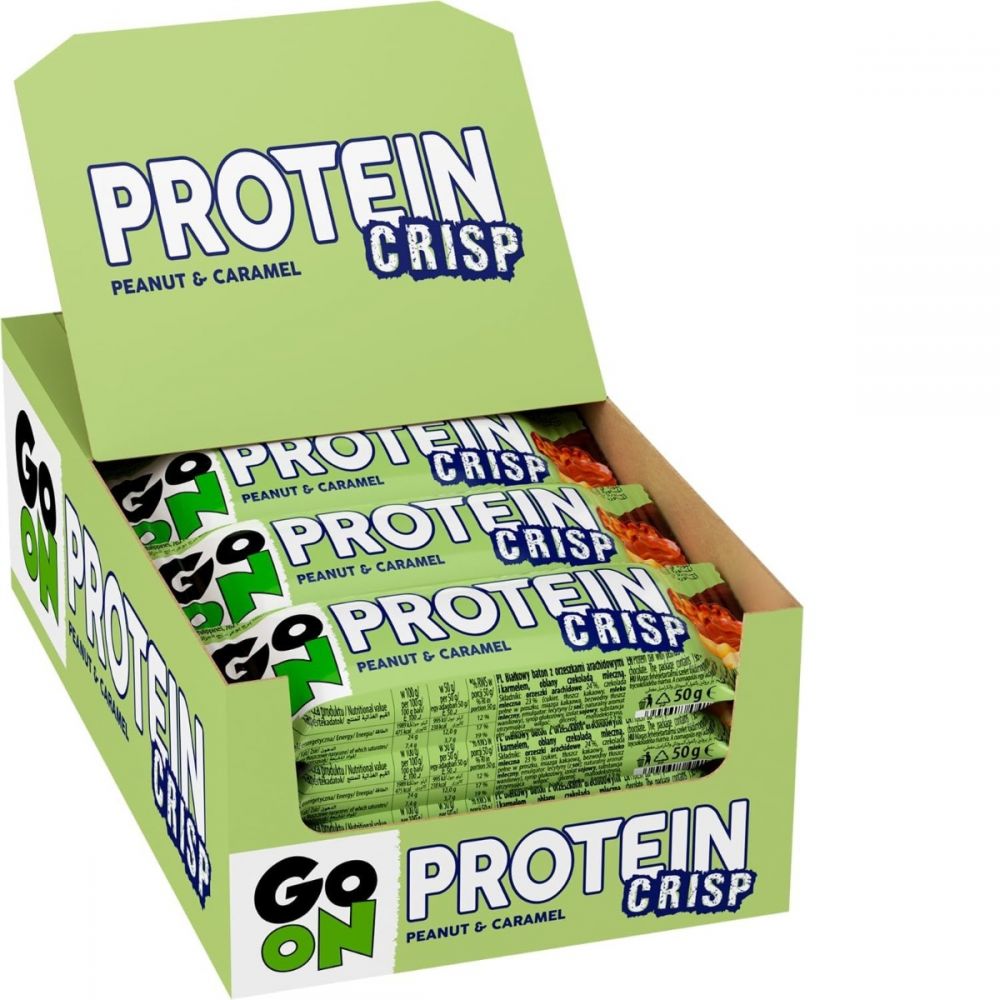 PROMOBOX ΜΠΑΡΑ ΠΡΩΤΕΪΝΗΣ GO ON CRISP PEANUT & CARAMEL 50gr 24ΤΜΧ