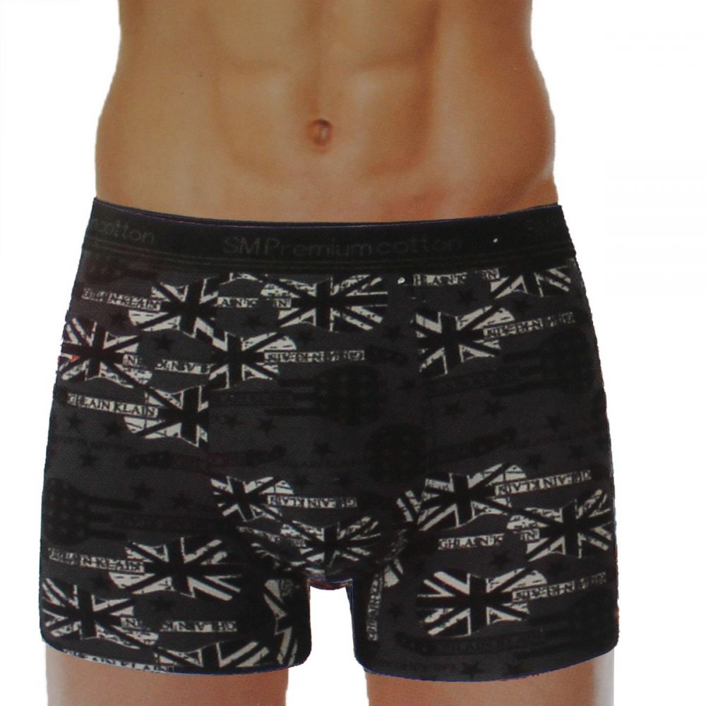 BOXER SMPREMIUM ΓΚΡΙ ΣΚΟΥΡΟ ΜΕ ΕΛΑΣΤΙΚΕΣ ΜΙΚΡΟΪΝΕΣ-M