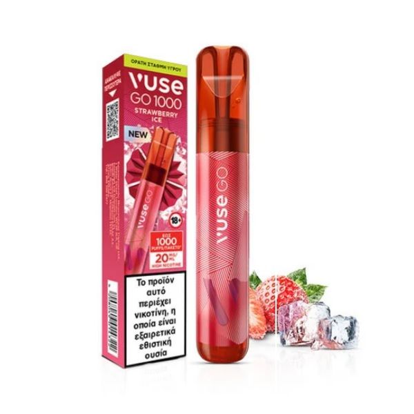ΗΛ. ΤΣΙΓΑΡΟ 1 ΧΡΗΣΗΣ VUSE GO STRAWBERRY ICE 2ml 20mg 1000 PUFFS