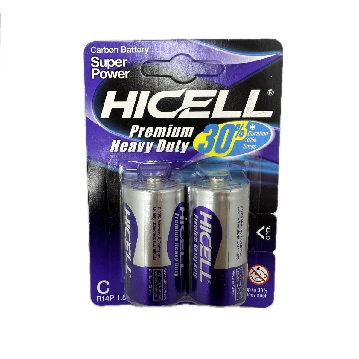 ΜΠΑΤΑΡΙΑ HICELL R14 (R14P 1.5V) 2 ΤΕΜΑΧΙΑ