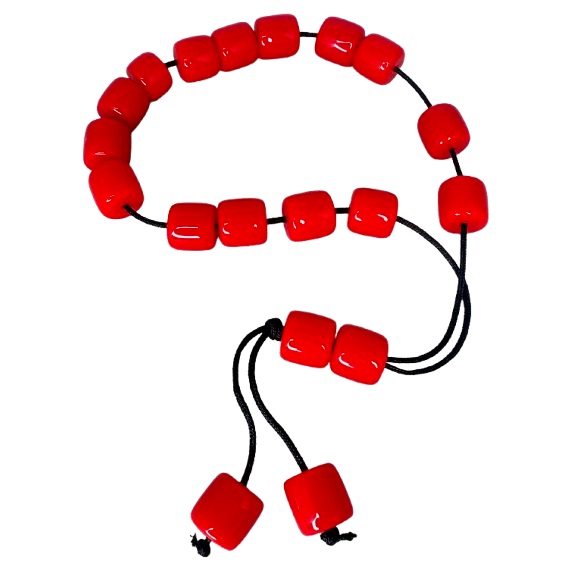 ΚΟΜΠΟΛΟΙ ΚΟΚΚΙΝΟ ΜΕ ΜΑΥΡΟ ΚΟΡΔΟΝΙ