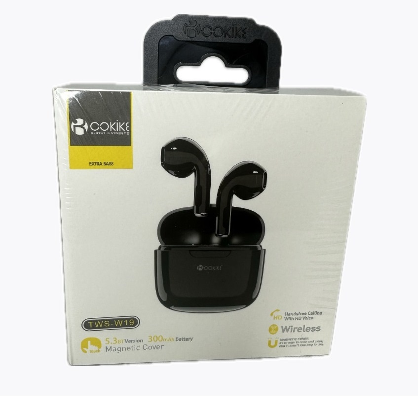 ΑΣΥΡΜΑΤΑ ΑΚΟΥΣΤΙΚΑ COKIKE TWS-W19 ΜΑΥΡΑ