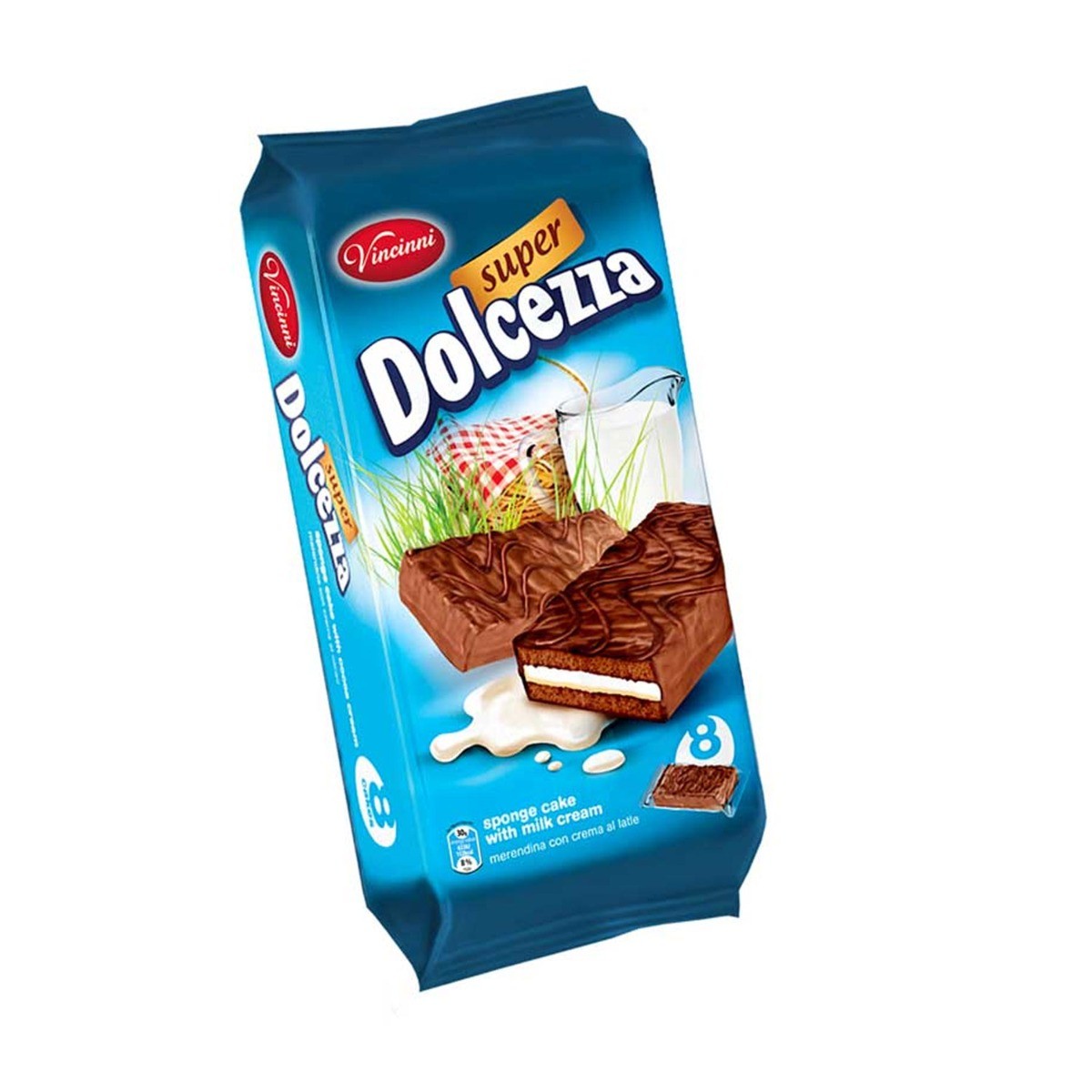 ΚΕΙΚ VINCINNI DOLCEZZA ΜΕ ΓΕΜΙΣΗ ΛΕΥΚΗΣ ΚΡΕΜΑΣ (8x30gr) 240gr